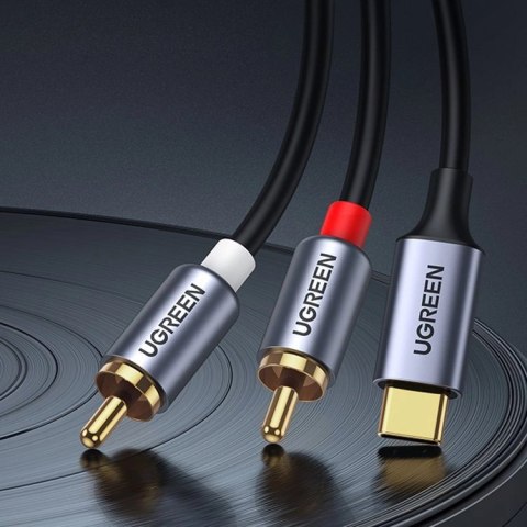 Ugreen kabel przewód audio dźwiękowy USB Typ C (męski) - 2RCA (męski) 1,5m szary (20193 CM451) Ugreen kabel przewód audio dźwiękowy USB Typ C (męski) - 2RCA (męski) 1,5m szary (20193 CM451)