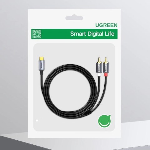 Ugreen kabel przewód audio dźwiękowy USB Typ C (męski) - 2RCA (męski) 1,5m szary (20193 CM451) Ugreen kabel przewód audio dźwiękowy USB Typ C (męski) - 2RCA (męski) 1,5m szary (20193 CM451)