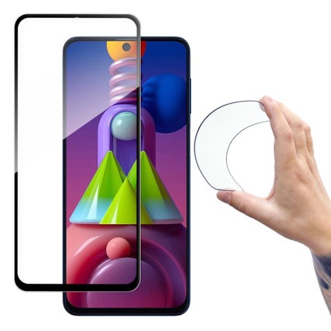 Wozinsky Full Cover Flexi Nano folia szklana szkło hartowane z ramką Samsung Galaxy M51 czarny