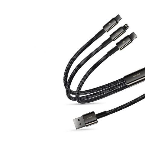 Baseus Tungsten 3w1 kabel USB - USB Typ C / Lightning / micro USB 3,5 A 1,5 m czarny (CAMLTWJ-01) Baseus Tungsten 3w1 kabel USB - USB Typ C / Lightning / micro USB 3,5 A 1,5 m czarny (CAMLTWJ-01)