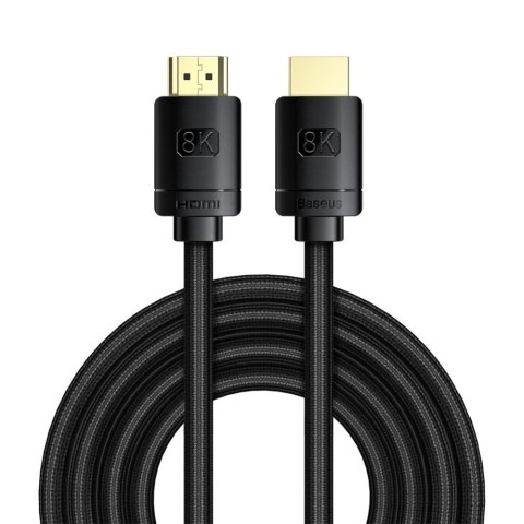 Baseus kabel HDMI 2.1 8K 60 Hz 48 Gbps / 4K 120 Hz / 2K 144 Hz 3D eARC QMS Dynamic HDR VRR ALLM 3 m czarny (CAKGQ-L01) Baseus kabel HDMI 2.1 8K 60 Hz 48 Gbps / 4K 120 Hz / 2K 144 Hz 3D eARC QMS Dynamic HDR VRR ALLM 3 m czarny (CAKGQ-L01)