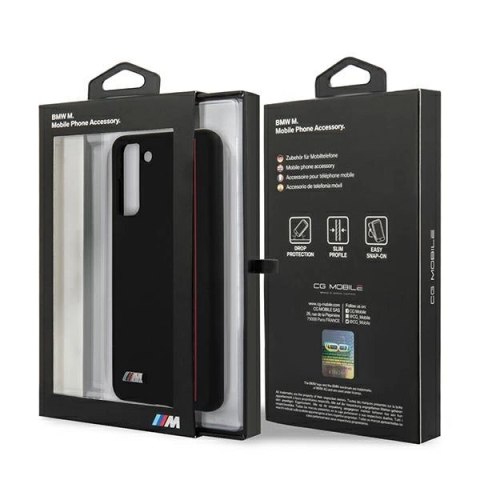 Etui BMW Silicone Stripes M Collection na Samsung Galaxy S21+ - czarne Etui BMW Silicone Stripes M Collection na Samsung Galaxy S21+ - czarne