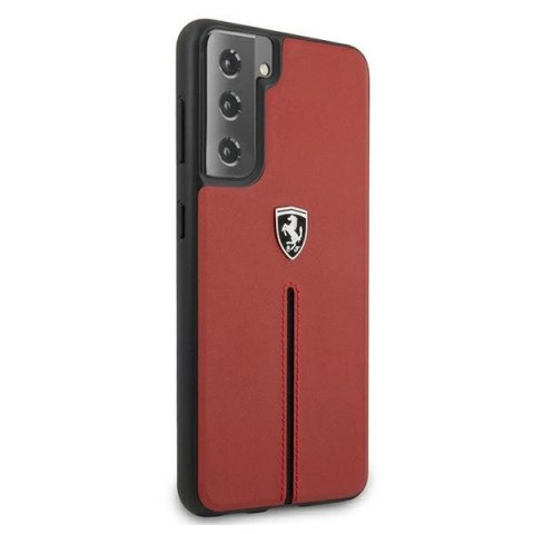 Etui Ferrari Off Track Leather Nylon Stripe na Samsung Galaxy S21 - czerwone Etui Ferrari Off Track Leather Nylon Stripe na Samsung Galaxy S21 - czerwone