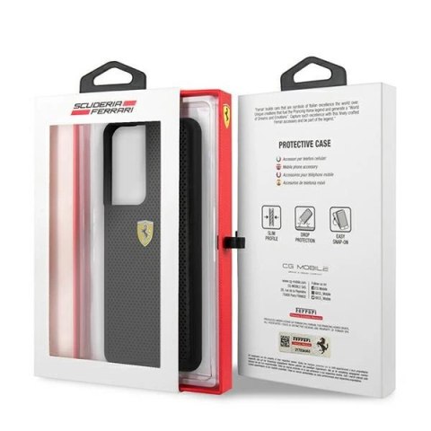 Etui Ferrari On Track Perforated na Samsung Galaxy S21 Ultra - czarne