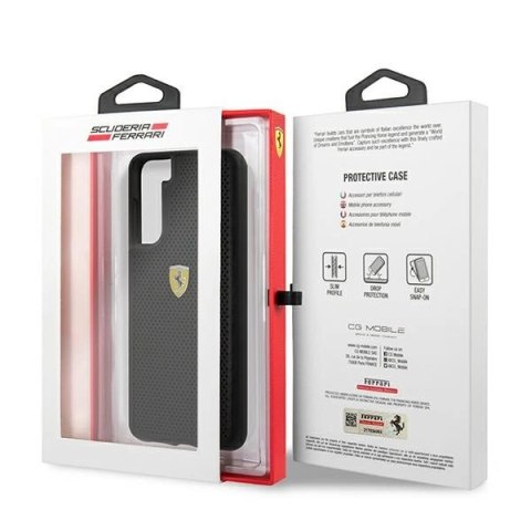 Etui Ferrari On Track Perforated na Samsung Galaxy S21+ - czarne