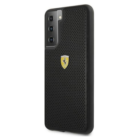 Etui Ferrari On Track Perforated na Samsung Galaxy S21 - czarne Etui Ferrari On Track Perforated na Samsung Galaxy S21 - czarne
