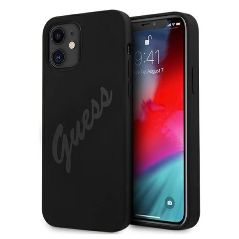 Etui Guess Script Vintage na iPhone 12 mini - czarne Etui Guess Script Vintage na iPhone 12 mini - czarne