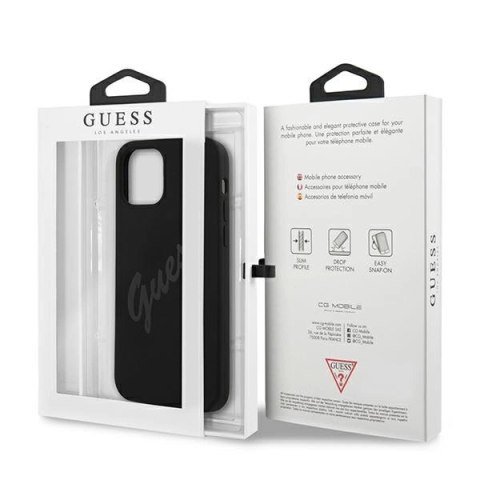 Etui Guess Script Vintage na iPhone 12 mini - czarne Etui Guess Script Vintage na iPhone 12 mini - czarne