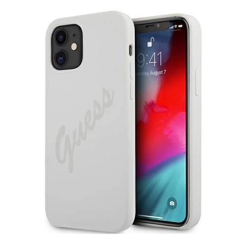 Etui Guess Script Vintage na iPhone 12 mini - kremowe Etui Guess Script Vintage na iPhone 12 mini - kremowe