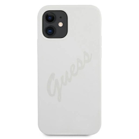 Etui Guess Script Vintage na iPhone 12 mini - kremowe Etui Guess Script Vintage na iPhone 12 mini - kremowe
