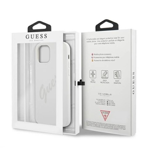 Etui Guess Script Vintage na iPhone 12 mini - kremowe Etui Guess Script Vintage na iPhone 12 mini - kremowe