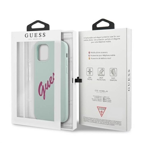 Etui Guess Silicone Vintage na iPhone 12 / iPhone 12 Pro - niebiesko-różowe