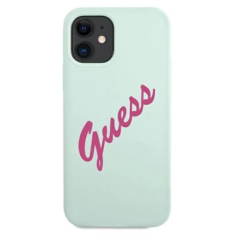 Etui Guess Silicone Vintage na iPhone 12 mini - niebiesko-różowe Etui Guess Silicone Vintage na iPhone 12 mini - niebiesko-różowe