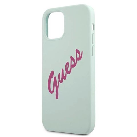 Etui Guess Silicone Vintage na iPhone 12 mini - niebiesko-różowe Etui Guess Silicone Vintage na iPhone 12 mini - niebiesko-różowe