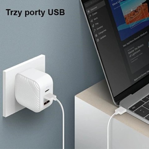 Ładowarka sieciowa UNIQ Verge Pro 66W GaN USB-C - biała Ładowarka sieciowa UNIQ Verge Pro 66W GaN USB-C - biała