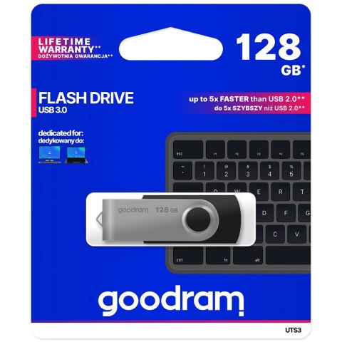 Pendrive 128 GB USB 3.2 Gen 1 UTS3 Goodram - czarny Pendrive 128 GB USB 3.2 Gen 1 UTS3 Goodram - czarny