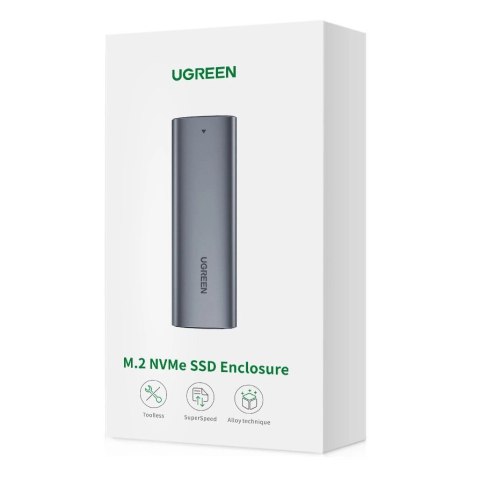 Ugreen kieszeń na dysk SSD M.2 obudowa dysku USB 3.2 Gen 2 (SuperSpeed USB 10 Gbps) + kabel USB Typ C 0,5m szary (CM400 10902) Ugreen kieszeń na dysk SSD M.2 obudowa dysku USB 3.2 Gen 2 (SuperSpeed USB 10 Gbps) + kabel USB Typ C 0,5m szary (CM400 10902)