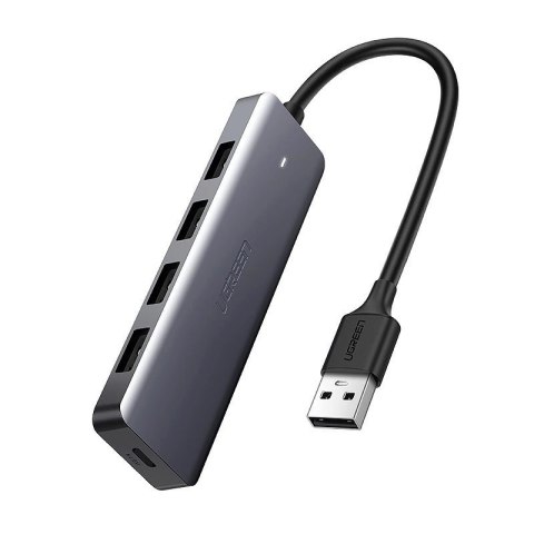 Ugreen rozdzielacz HUB USB - 4x USB 3.2 Gen 1 z portem zasilania micro USB szary (CM219 50985) Ugreen rozdzielacz HUB USB - 4x USB 3.2 Gen 1 z portem zasilania micro USB szary (CM219 50985)