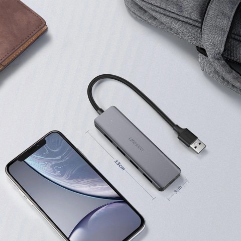Ugreen rozdzielacz HUB USB - 4x USB 3.2 Gen 1 z portem zasilania micro USB szary (CM219 50985) Ugreen rozdzielacz HUB USB - 4x USB 3.2 Gen 1 z portem zasilania micro USB szary (CM219 50985)
