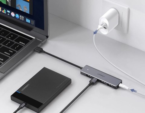 Ugreen rozdzielacz HUB USB - 4x USB 3.2 Gen 1 z portem zasilania micro USB szary (CM219 50985) Ugreen rozdzielacz HUB USB - 4x USB 3.2 Gen 1 z portem zasilania micro USB szary (CM219 50985)