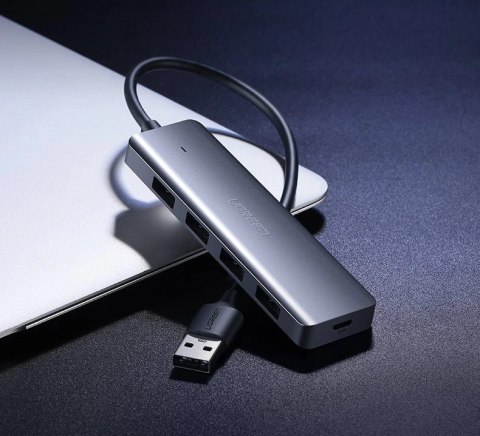 Ugreen rozdzielacz HUB USB - 4x USB 3.2 Gen 1 z portem zasilania micro USB szary (CM219 50985) Ugreen rozdzielacz HUB USB - 4x USB 3.2 Gen 1 z portem zasilania micro USB szary (CM219 50985)