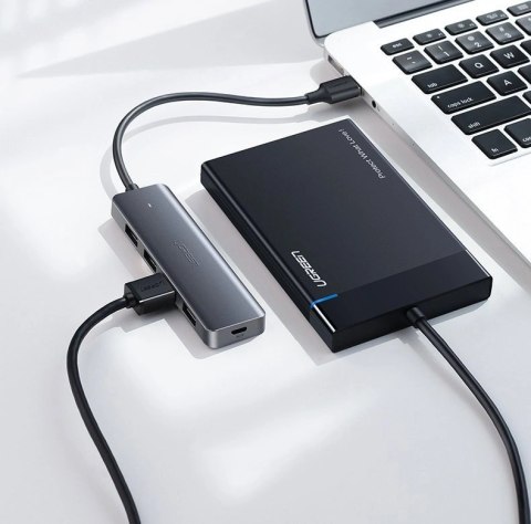 Ugreen rozdzielacz HUB USB - 4x USB 3.2 Gen 1 z portem zasilania micro USB szary (CM219 50985) Ugreen rozdzielacz HUB USB - 4x USB 3.2 Gen 1 z portem zasilania micro USB szary (CM219 50985)