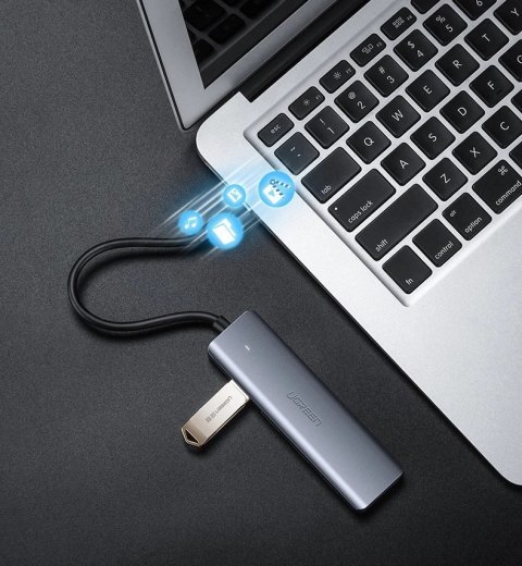 Ugreen rozdzielacz HUB USB - 4x USB 3.2 Gen 1 z portem zasilania micro USB szary (CM219 50985) Ugreen rozdzielacz HUB USB - 4x USB 3.2 Gen 1 z portem zasilania micro USB szary (CM219 50985)