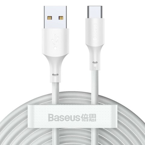 Baseus 2x kabel USB - USB Typ C szybkie ładowanie Power Delivery Quick Charge 40 W 5 A 1,5 m biały (TZCATZJ-02) Baseus 2x kabel USB - USB Typ C szybkie ładowanie Power Delivery Quick Charge 40 W 5 A 1,5 m biały (TZCATZJ-02)