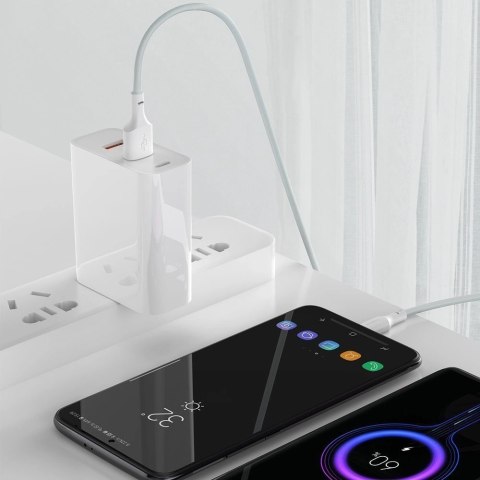 Baseus 2x kabel USB - USB Typ C szybkie ładowanie Power Delivery Quick Charge 40 W 5 A 1,5 m biały (TZCATZJ-02) Baseus 2x kabel USB - USB Typ C szybkie ładowanie Power Delivery Quick Charge 40 W 5 A 1,5 m biały (TZCATZJ-02)
