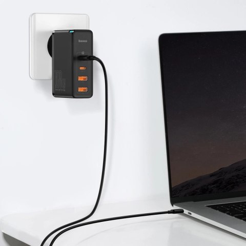 Baseus GaN2 Pro szybka ładowarka sieciowa 100W USB / USB Typ C Quick Charge 4+ Power Delivery czarny (CCGAN2P-L01) Baseus GaN2 Pro szybka ładowarka sieciowa 100W USB / USB Typ C Quick Charge 4+ Power Delivery czarny (CCGAN2P-L01)