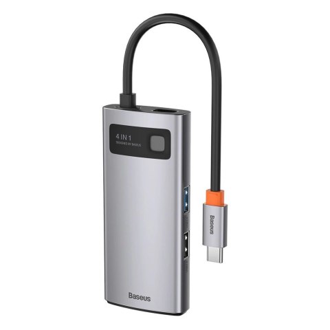 Baseus Metal Gleam 4w1 wielofunkcyjny HUB USB Typ C - USB Typ C Power Delivery 100 W / HDMI 4K 30 Hz / USB 3.2 Gen 1 / USB 2.0 ( Baseus Metal Gleam 4w1 wielofunkcyjny HUB USB Typ C - USB Typ C Power Delivery 100 W / HDMI 4K 30 Hz / USB 3.2 Gen 1 / USB 2.0 (