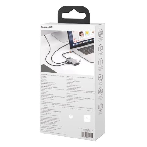 Baseus Metal Gleam 4w1 wielofunkcyjny HUB USB Typ C - USB Typ C Power Delivery 100 W / HDMI 4K 30 Hz / USB 3.2 Gen 1 / USB 2.0 ( Baseus Metal Gleam 4w1 wielofunkcyjny HUB USB Typ C - USB Typ C Power Delivery 100 W / HDMI 4K 30 Hz / USB 3.2 Gen 1 / USB 2.0 (