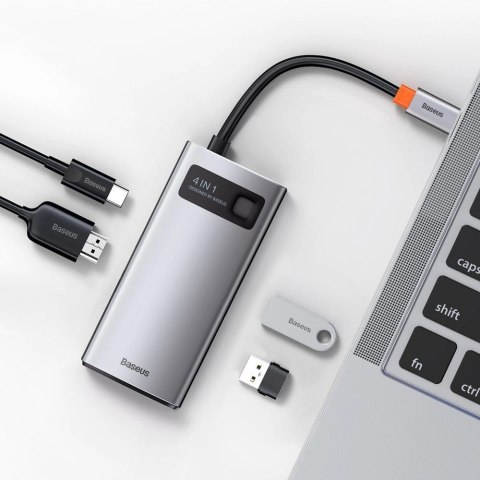 Baseus Metal Gleam 4w1 wielofunkcyjny HUB USB Typ C - USB Typ C Power Delivery 100 W / HDMI 4K 30 Hz / USB 3.2 Gen 1 / USB 2.0 ( Baseus Metal Gleam 4w1 wielofunkcyjny HUB USB Typ C - USB Typ C Power Delivery 100 W / HDMI 4K 30 Hz / USB 3.2 Gen 1 / USB 2.0 (