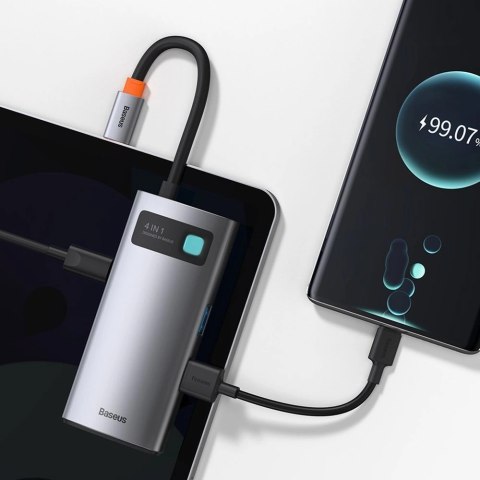 Baseus Metal Gleam 4w1 wielofunkcyjny HUB USB Typ C - USB Typ C Power Delivery 100 W / HDMI 4K 30 Hz / USB 3.2 Gen 1 / USB 2.0 ( Baseus Metal Gleam 4w1 wielofunkcyjny HUB USB Typ C - USB Typ C Power Delivery 100 W / HDMI 4K 30 Hz / USB 3.2 Gen 1 / USB 2.0 (