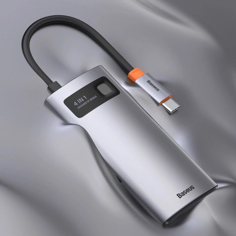 Baseus Metal Gleam 4w1 wielofunkcyjny HUB USB Typ C - USB Typ C Power Delivery 100 W / HDMI 4K 30 Hz / USB 3.2 Gen 1 / USB 2.0 ( Baseus Metal Gleam 4w1 wielofunkcyjny HUB USB Typ C - USB Typ C Power Delivery 100 W / HDMI 4K 30 Hz / USB 3.2 Gen 1 / USB 2.0 (