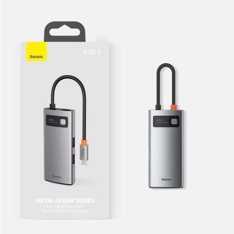 Baseus Metal Gleam 4w1 wielofunkcyjny HUB USB Typ C - USB Typ C Power Delivery 100 W / HDMI 4K 30 Hz / USB 3.2 Gen 1 / USB 2.0 ( Baseus Metal Gleam 4w1 wielofunkcyjny HUB USB Typ C - USB Typ C Power Delivery 100 W / HDMI 4K 30 Hz / USB 3.2 Gen 1 / USB 2.0 (