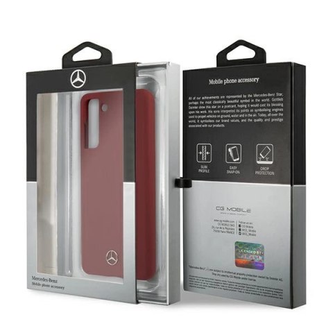 Etui Mercedes Silicone Line na Samsung Galaxy S21 - czerwone Etui Mercedes Silicone Line na Samsung Galaxy S21 - czerwone
