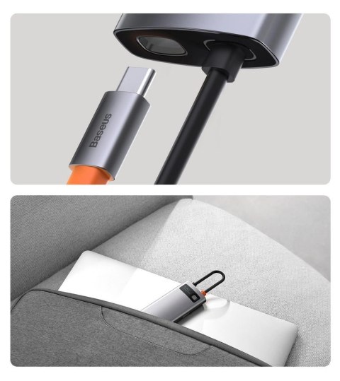 HUB Baseus Metal Gleam 8w1 USB-C - USB-C PD 100W 1x HDMI 4K 30Hz 1x czytnik kart SD i microSD 3x USB-A 3.2 1xRJ45 - szary HUB Baseus Metal Gleam 8w1 USB-C - USB-C PD 100W 1x HDMI 4K 30Hz 1x czytnik kart SD i microSD 3x USB-A 3.2 1xRJ45 - szary