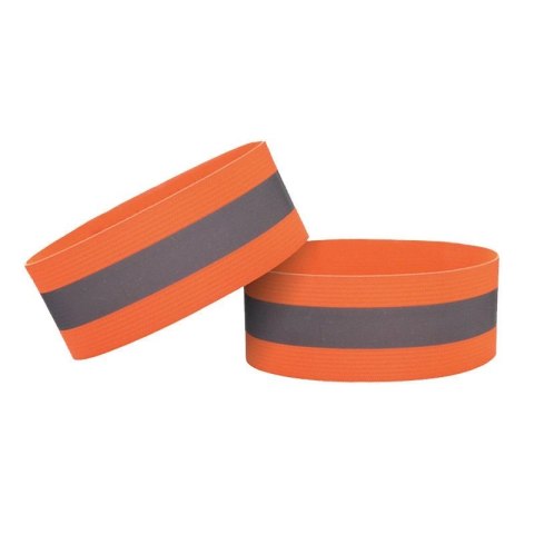 Opaska odblaskowa na ramię rower do biegania rzep 4cm pomarańczowy Opaska odblaskowa na ramię rower do biegania rzep 4cm pomarańczowy