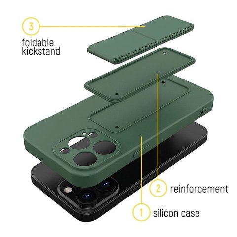 Wozinsky Kickstand Case silikonowe etui z podstawką iPhone 12 granatowe Wozinsky Kickstand Case silikonowe etui z podstawką iPhone 12 granatowe
