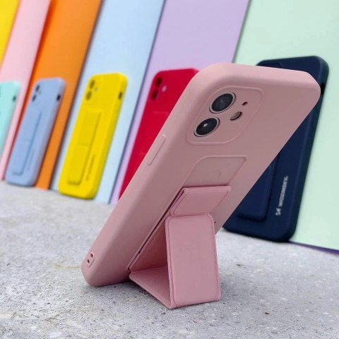 Wozinsky Kickstand Case silikonowe etui z podstawką iPhone 12 granatowe Wozinsky Kickstand Case silikonowe etui z podstawką iPhone 12 granatowe