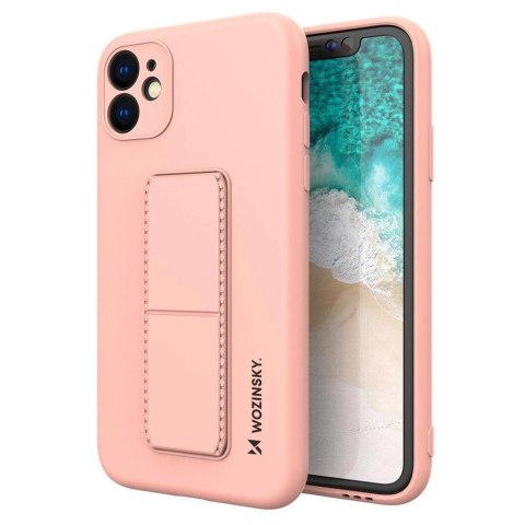 Wozinsky Kickstand Case silikonowe etui z podstawką iPhone 12 mini różowe Wozinsky Kickstand Case silikonowe etui z podstawką iPhone 12 mini różowe
