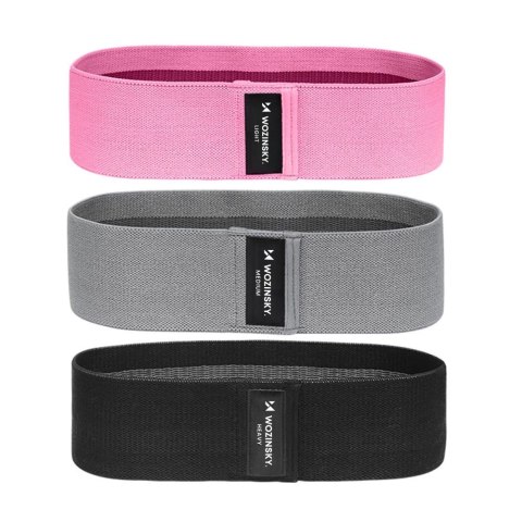 Wozinsky zestaw 3x materiałowe taśmy do ćwiczeń oporowe mini band do ćwiczeń joga fitness crossfit (WFB-01) Wozinsky zestaw 3x materiałowe taśmy do ćwiczeń oporowe mini band do ćwiczeń joga fitness crossfit (WFB-01)