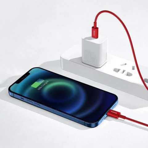 Kabel Baseus Superior Series USB-C / Lightning PD 20W 1 m - czerwony Kabel Baseus Superior Series USB-C / Lightning PD 20W 1 m - czerwony