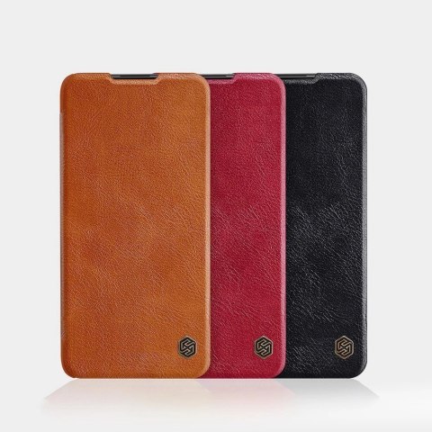 Nillkin Qin skórzana kabura etui Xiaomi Redmi Note 9T 5G brązowy Nillkin Qin skórzana kabura etui Xiaomi Redmi Note 9T 5G brązowy