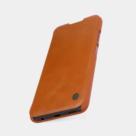 Nillkin Qin skórzana kabura etui Xiaomi Redmi Note 9T 5G brązowy Nillkin Qin skórzana kabura etui Xiaomi Redmi Note 9T 5G brązowy