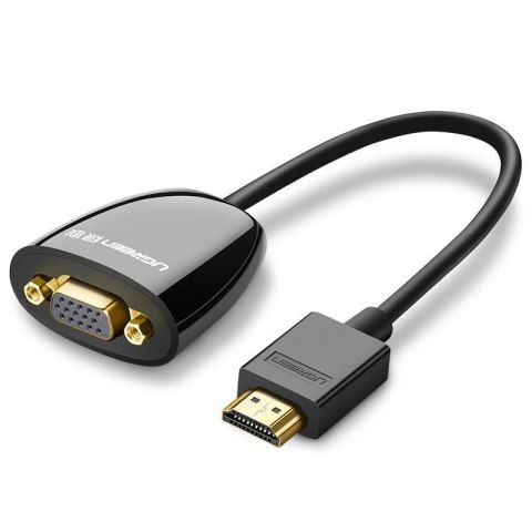 Ugreen kabel przewód przejściówka adapter jednokierunkowy z HDMI (męski) do VGA (żeński) FHD czarny (MM105 40253) Ugreen kabel przewód przejściówka adapter jednokierunkowy z HDMI (męski) do VGA (żeński) FHD czarny (MM105 40253)