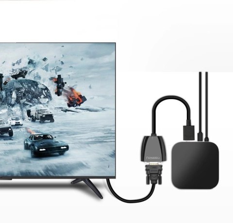 Ugreen kabel przewód przejściówka adapter jednokierunkowy z HDMI (męski) do VGA (żeński) FHD czarny (MM105 40253) Ugreen kabel przewód przejściówka adapter jednokierunkowy z HDMI (męski) do VGA (żeński) FHD czarny (MM105 40253)