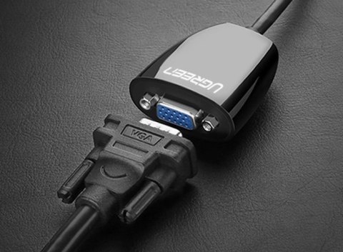 Ugreen kabel przewód przejściówka adapter jednokierunkowy z HDMI (męski) do VGA (żeński) FHD czarny (MM105 40253) Ugreen kabel przewód przejściówka adapter jednokierunkowy z HDMI (męski) do VGA (żeński) FHD czarny (MM105 40253)
