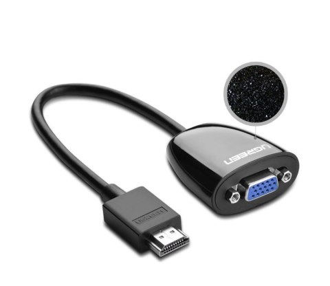 Ugreen kabel przewód przejściówka adapter jednokierunkowy z HDMI (męski) do VGA (żeński) FHD czarny (MM105 40253) Ugreen kabel przewód przejściówka adapter jednokierunkowy z HDMI (męski) do VGA (żeński) FHD czarny (MM105 40253)
